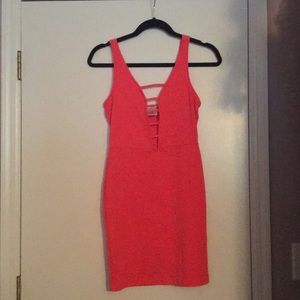Coral bodycon dress
